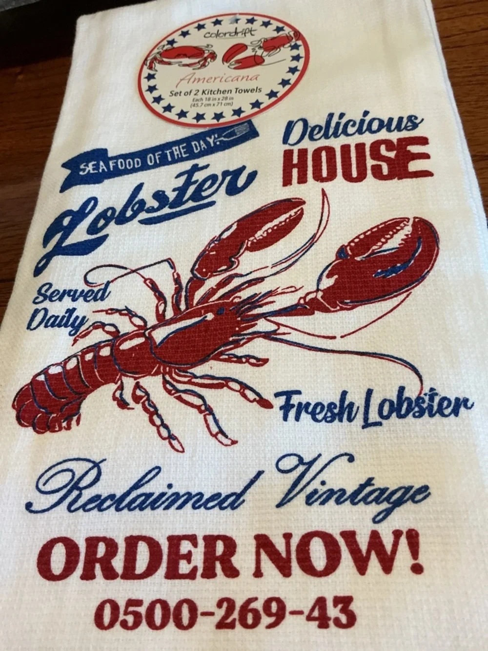 Patriotic Americana Lobster House Kitchen Towels - Set of 2